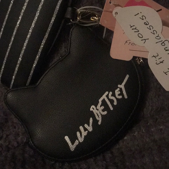 ⚜️Betsey Johnson Black Glitter Cat Wristlet Set! NWT! - Picture 4 of 6